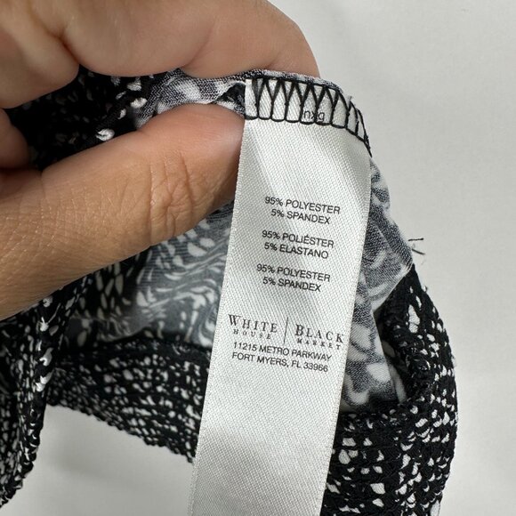 2/$30 White House Black Market Chevron Knit Tank Top Keyhole Monochrome #A0575 - Picture 6 of 7